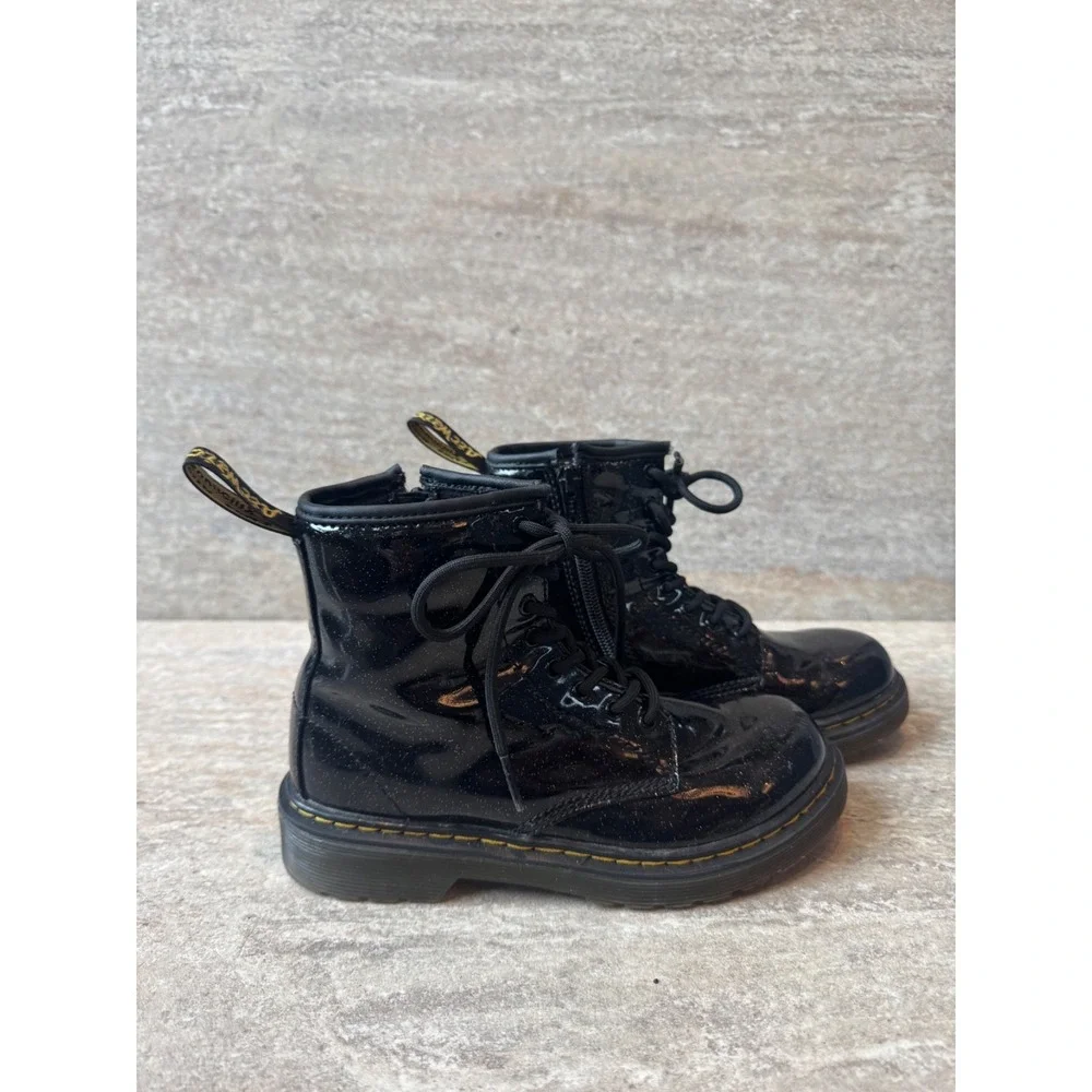 Doc Marten's Girls Size 2‎ Black Glitter Fairy Grunge Excellent Condition